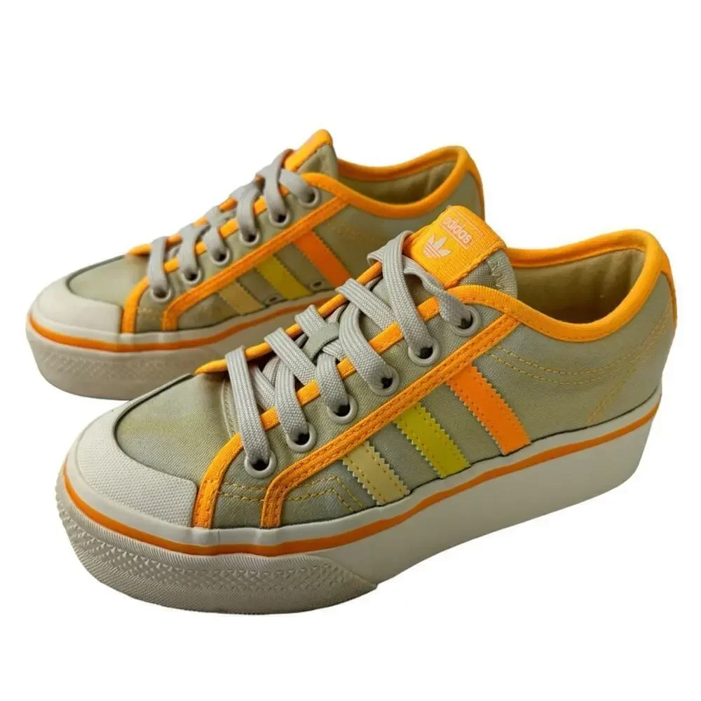 Adidas Nizza Platform Parley Women Shoe Yellow Tint Orange Sneaker Trainer SZ 5